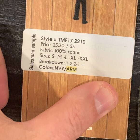 Triple Five Soul Men's Medium heavy cotton button down shirt striped pattern NWT - Picture 7 of 10